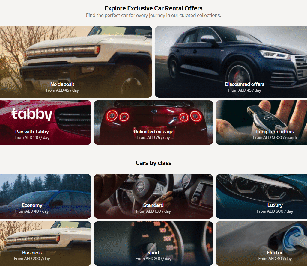 Best Car models In Yango Drive Dubai store you can instantly Rent